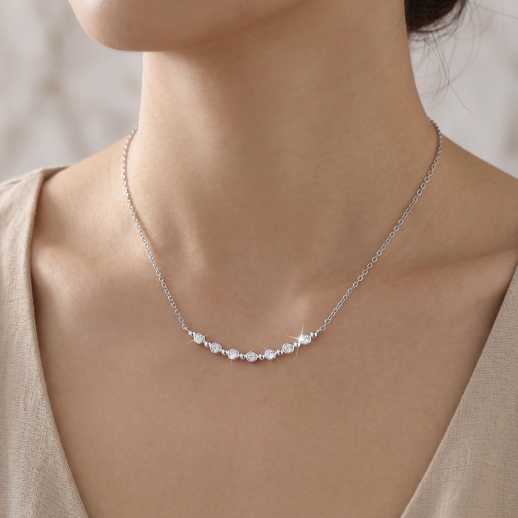 Moon & Stars Moissanite Pendant – 925 Sterling Silve