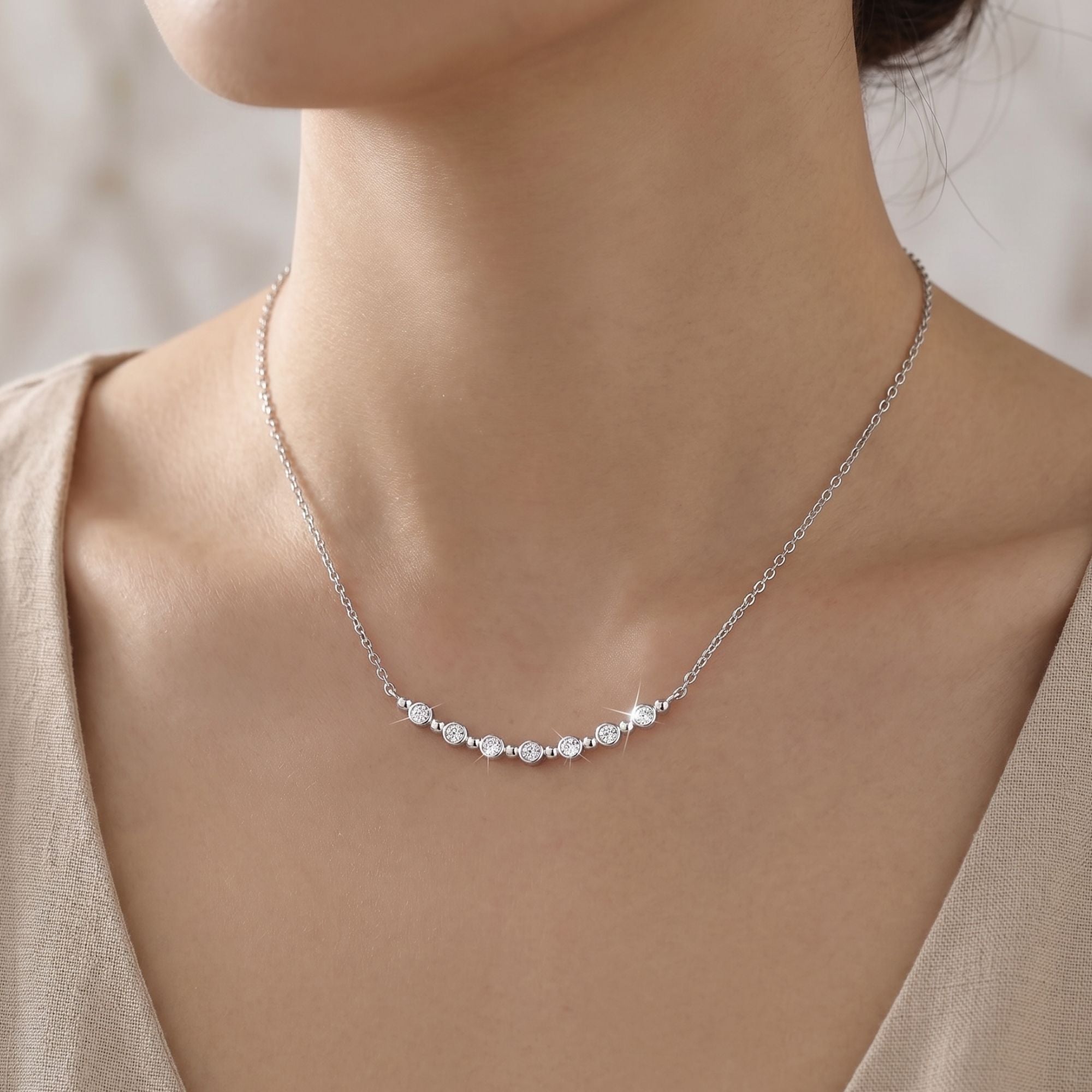 Moon & Stars Moissanite Pendant – 925 Sterling Silve